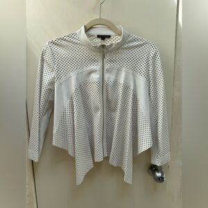 Faux leather asymmetrical jacket